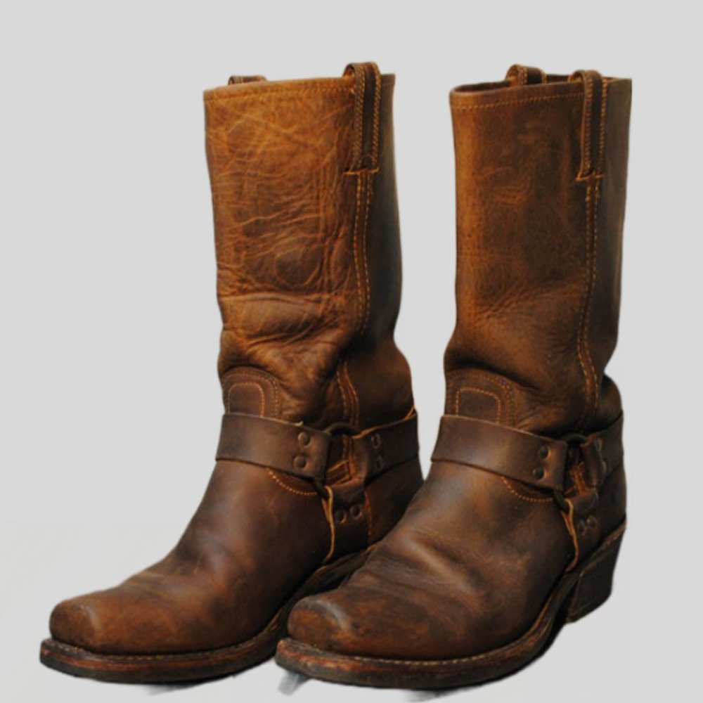 Vintage Frye 12R Brown Leather Harness Boot Women's Size 9/9.5